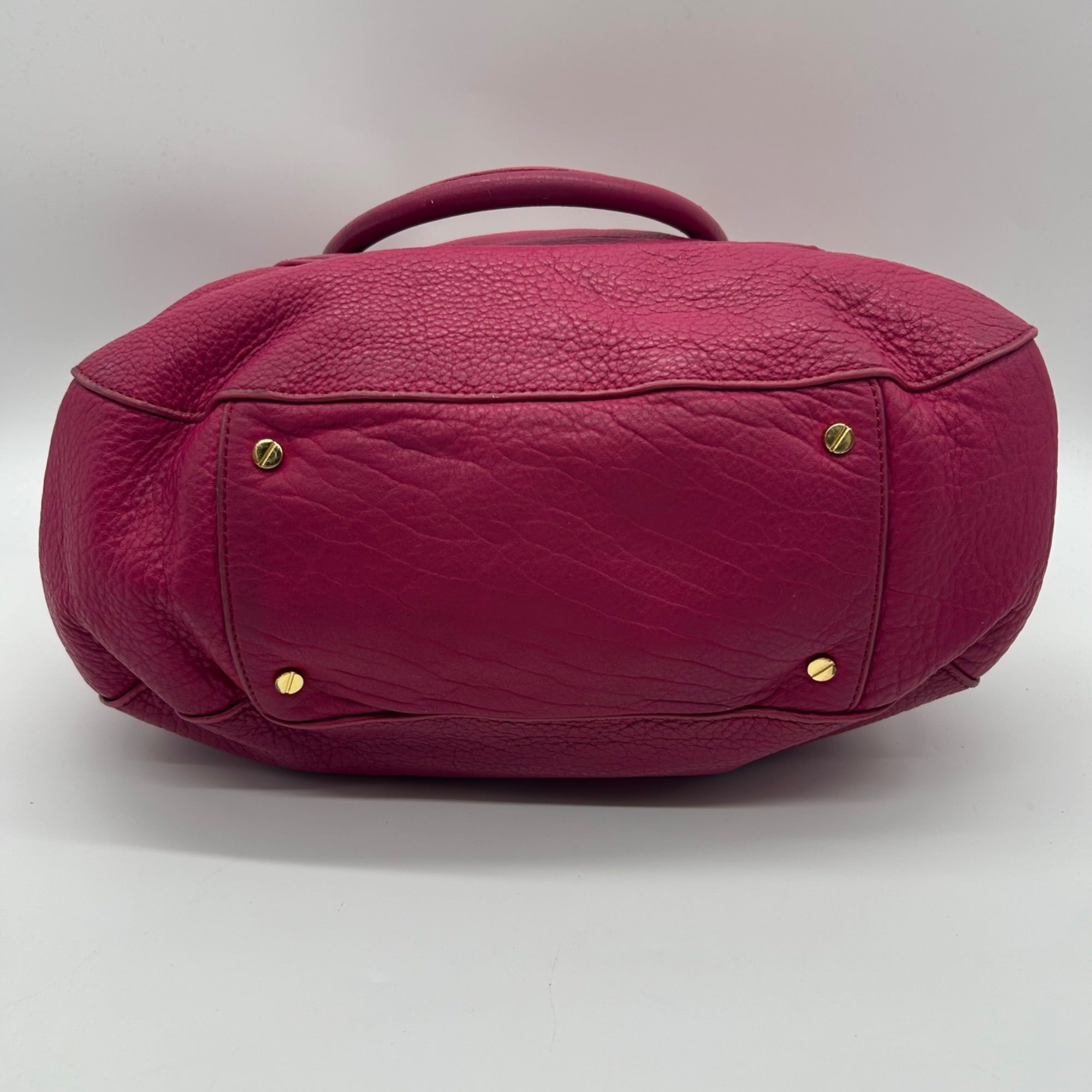Tory Burch Amanda Magenta Pink Pebbled Leather Hobo Bag