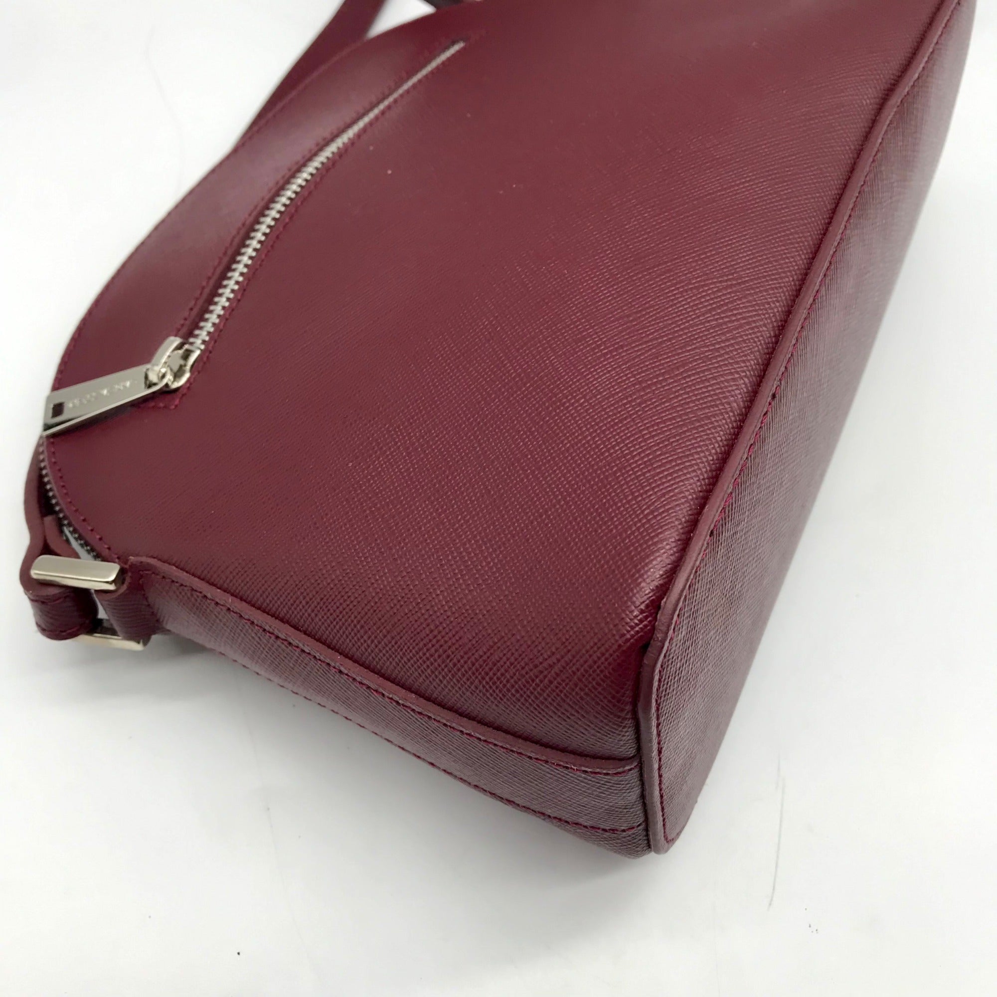 Lancaster Paris Burgundy Saffiano Leather  Crossbody Bag