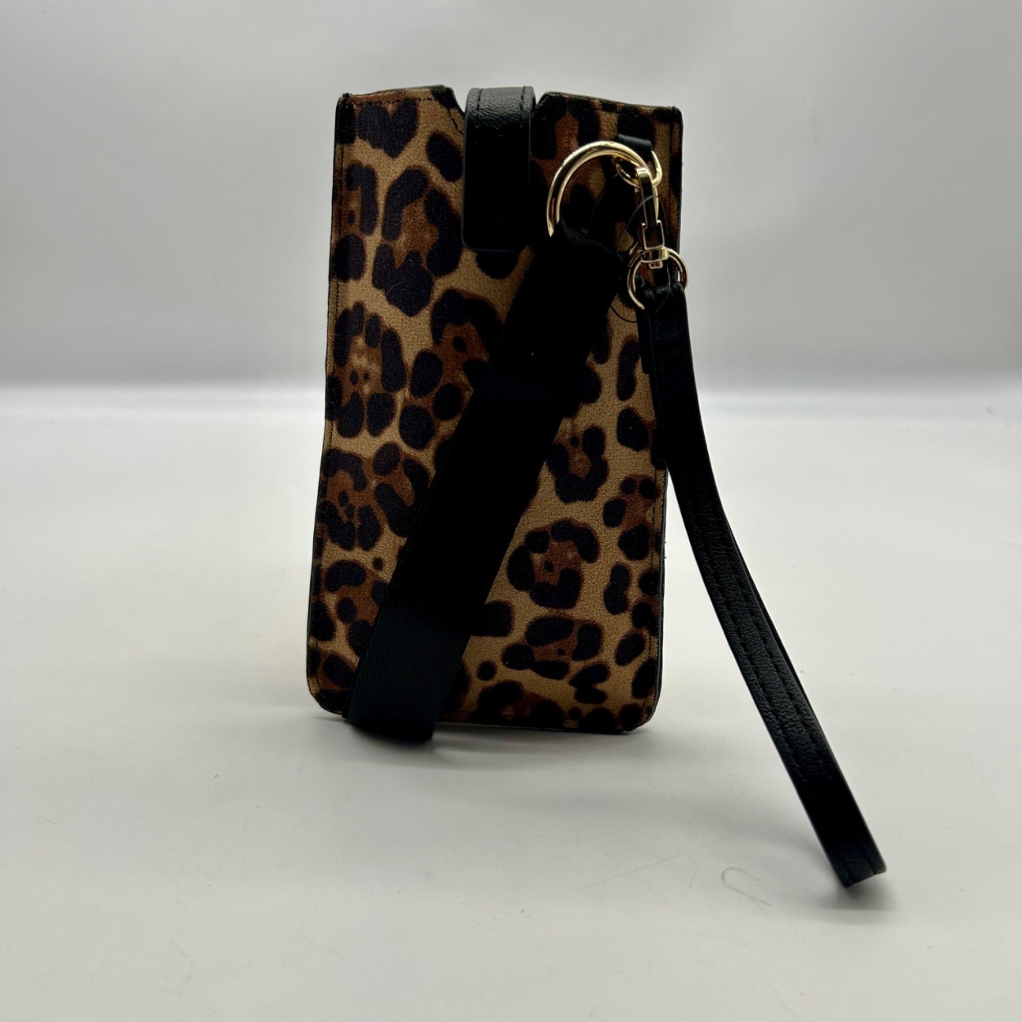 I.n.c. International Concepts Leo/Black Fabric Ashlii Phone Wristlet Crossbody