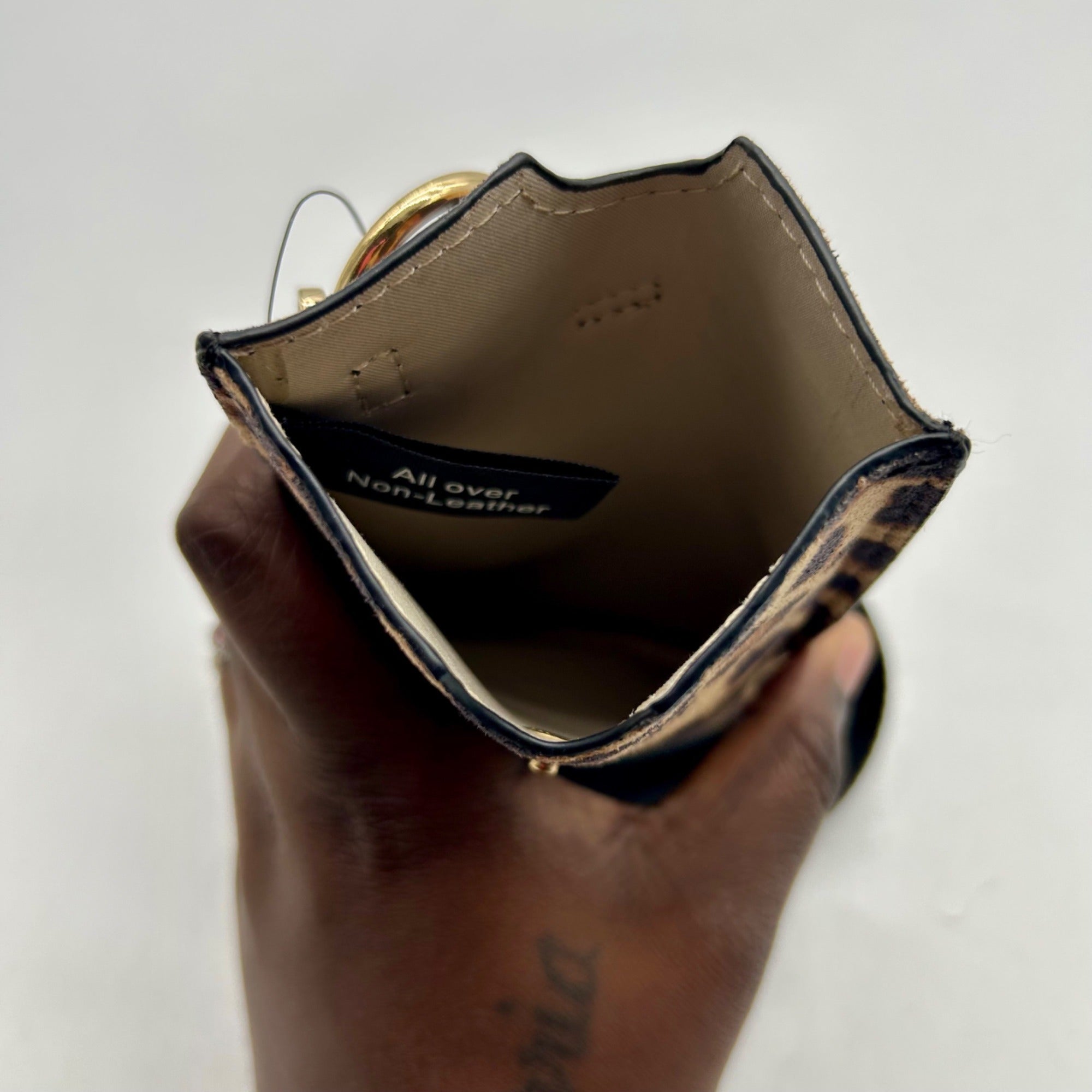 I.n.c. International Concepts Leo/Black Fabric Ashlii Phone Wristlet Crossbody