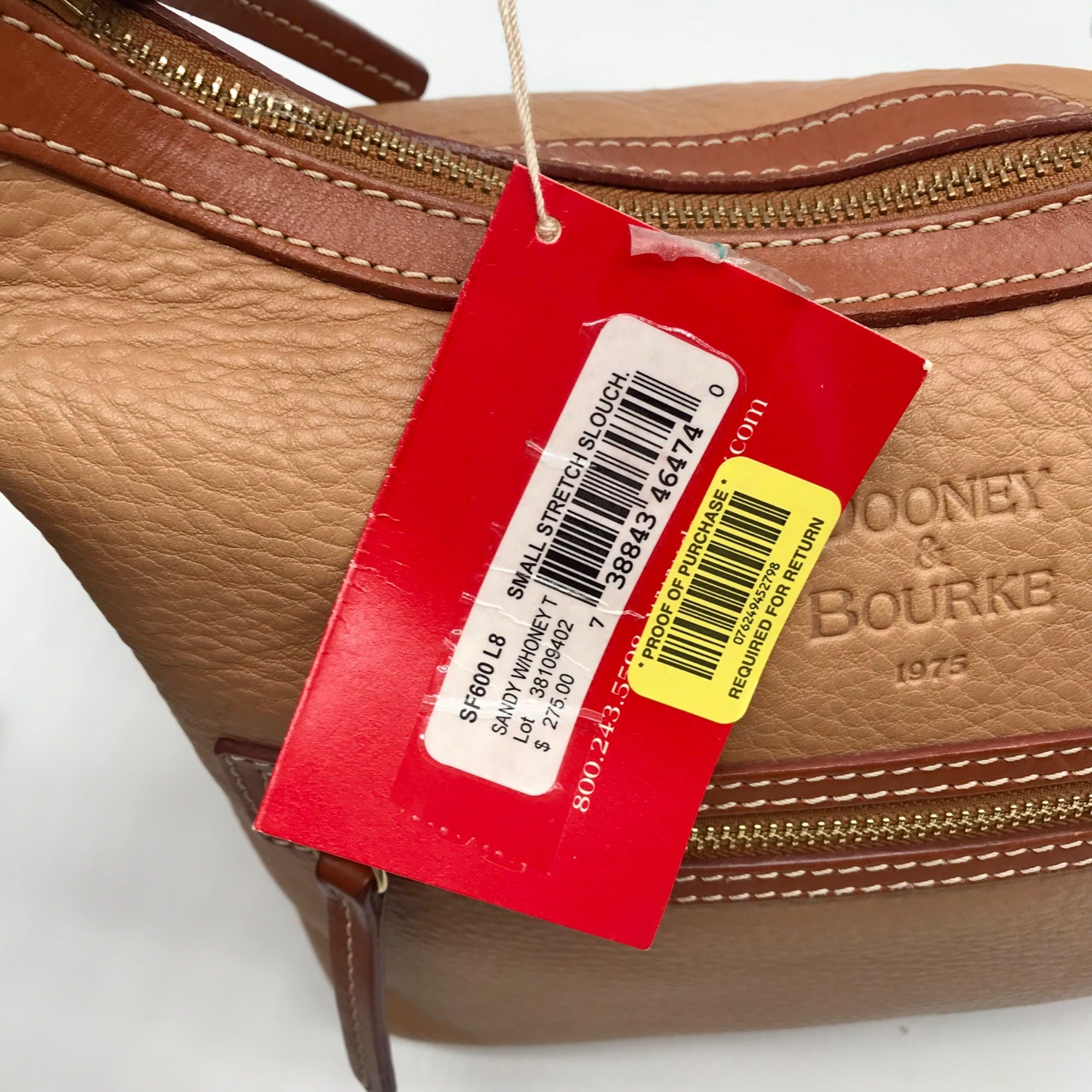 Dooney &amp; Bourke Sandy &amp; Honey Trim Small Stretch Slouch