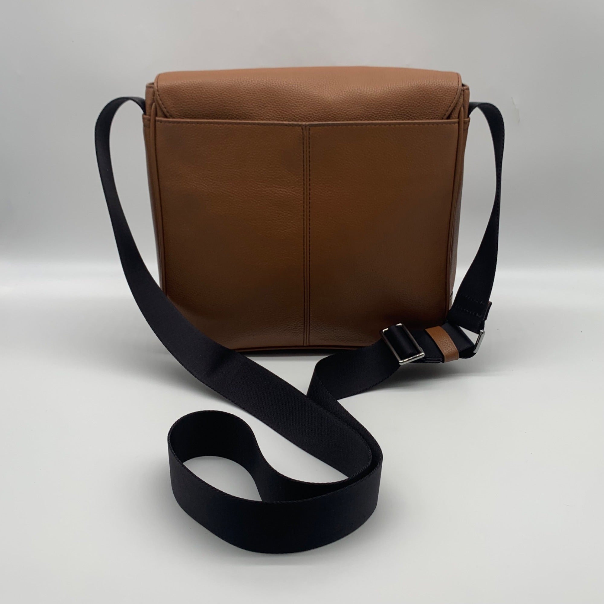 Michael Kors Medium Brown Crossgrain Leather Harrison Messenger Bag