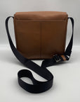 Michael Kors Medium Brown Crossgrain Leather Harrison Messenger Bag