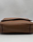 Michael Kors Medium Brown Crossgrain Leather Harrison Messenger Bag