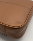 Michael Kors Medium Brown Crossgrain Leather Harrison Messenger Bag