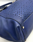 Kate Spade Atlantic Blue Leather Mercer Isle Sloan Perforated Satchel