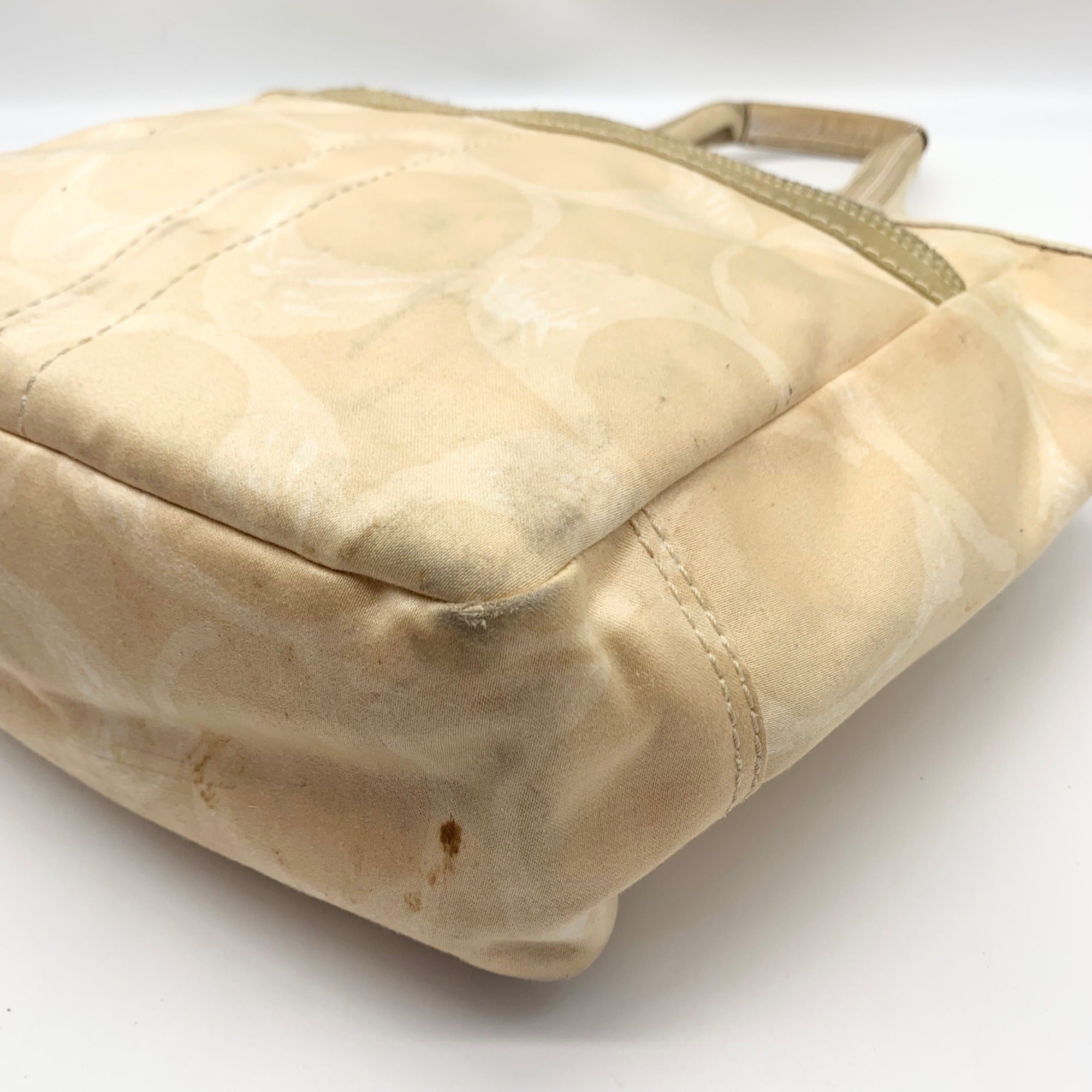 Coach Yellow Cotton Sateen Hampton Scribble Tote Bag