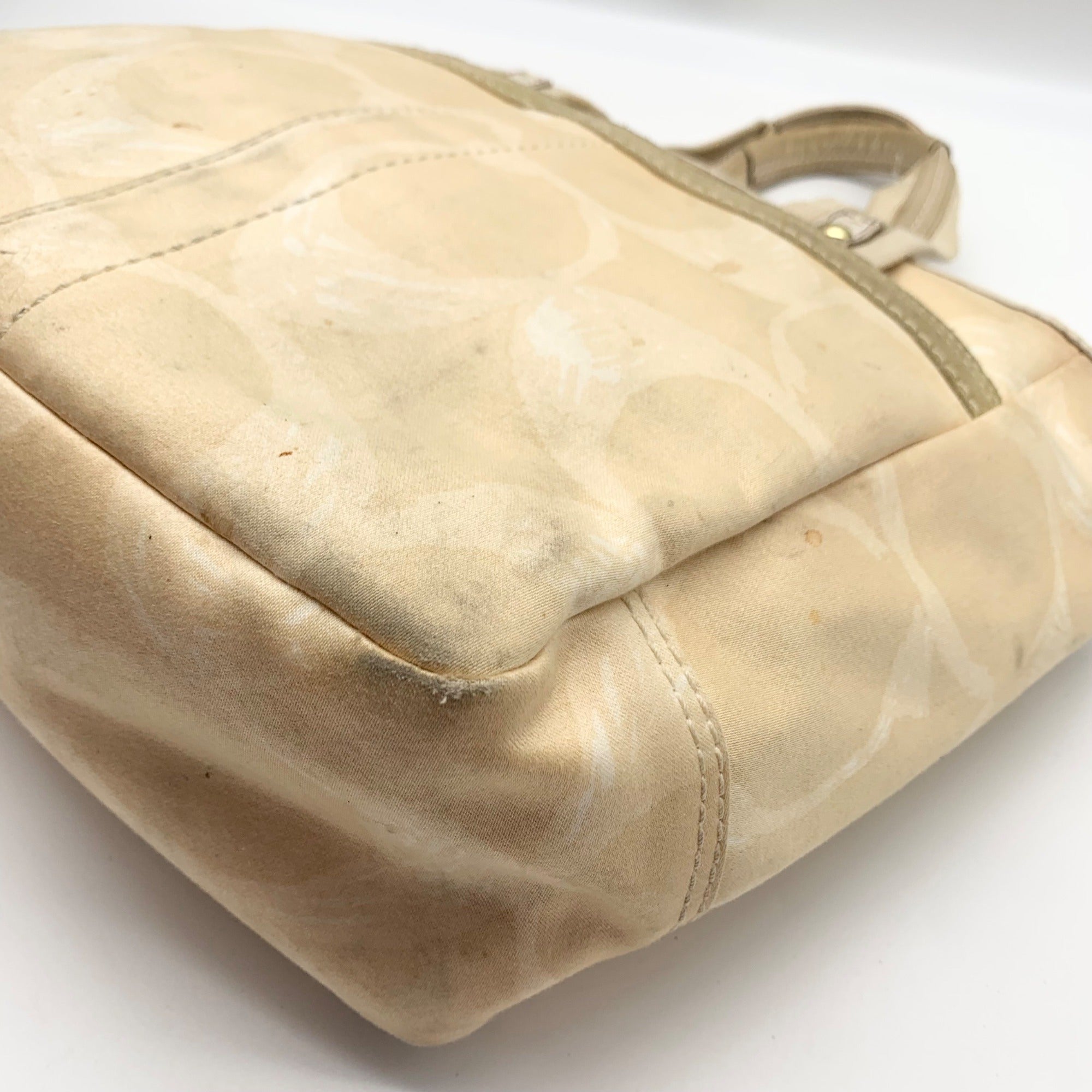 Coach Yellow Cotton Sateen Hampton Scribble Tote Bag