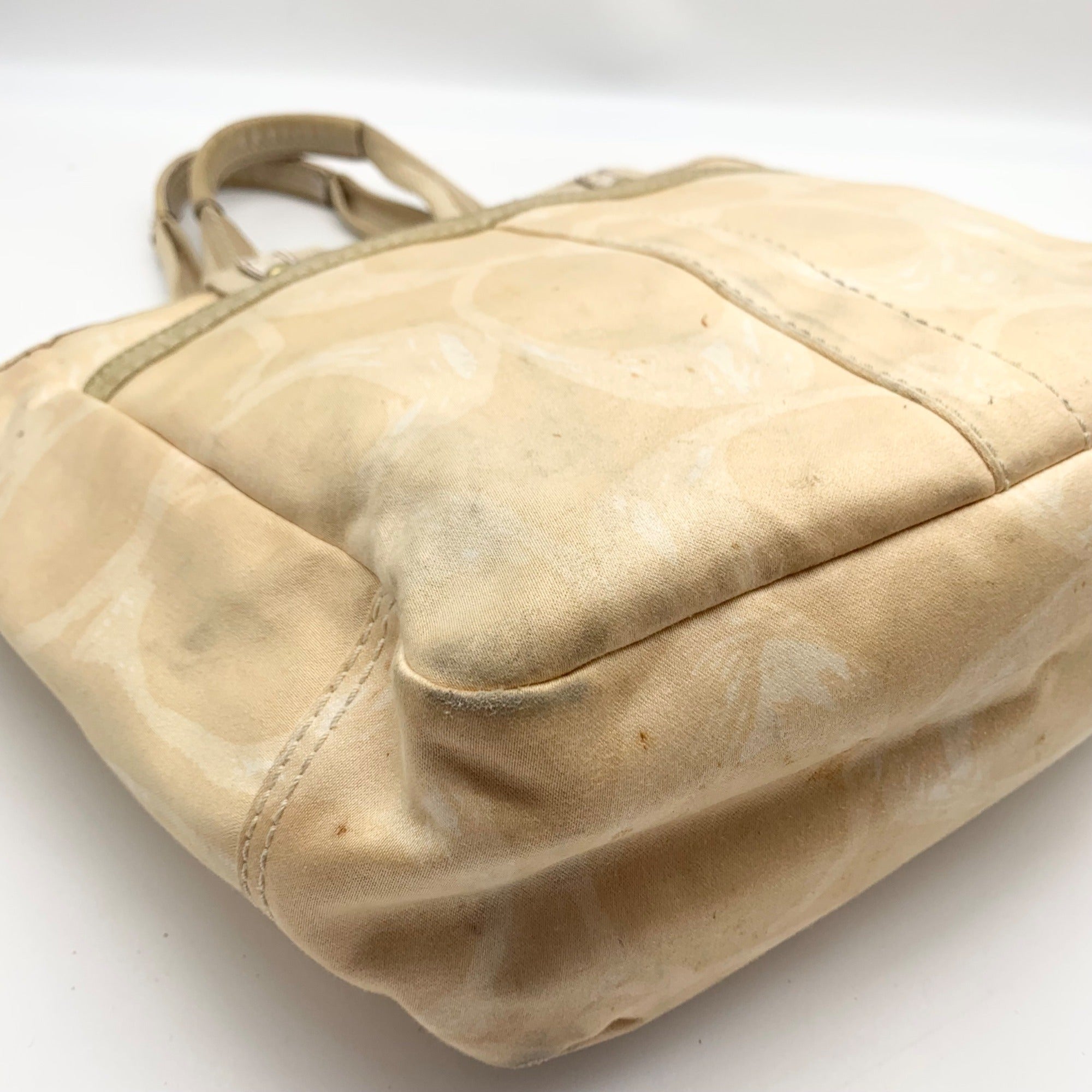 Coach Yellow Cotton Sateen Hampton Scribble Tote Bag