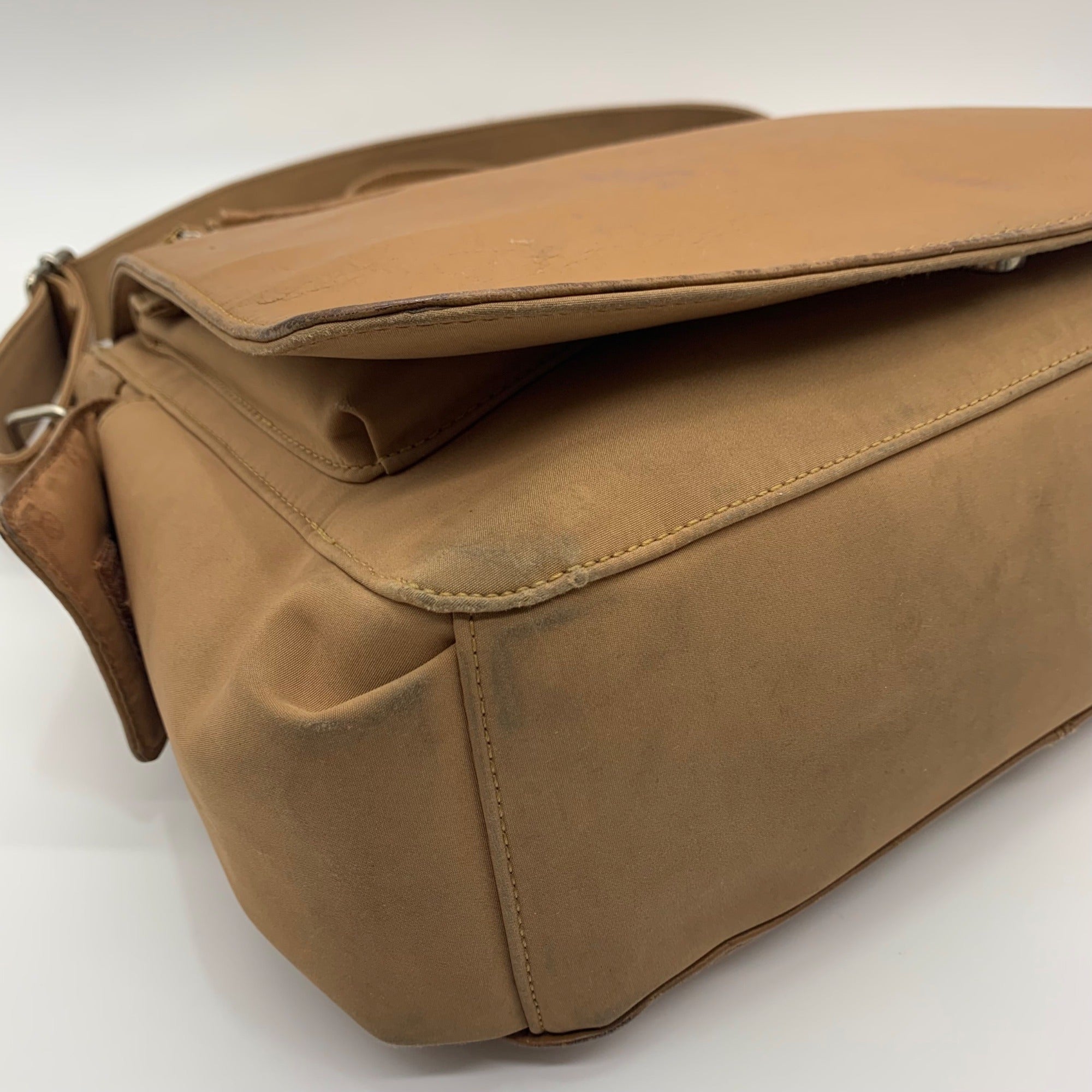 Fossil Brown Leather Multi-Pocket Work Shoulder Bag