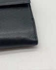 Prada Saffiano Black Leather Flap Wallet