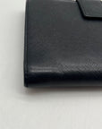 Prada Saffiano Black Leather Flap Wallet