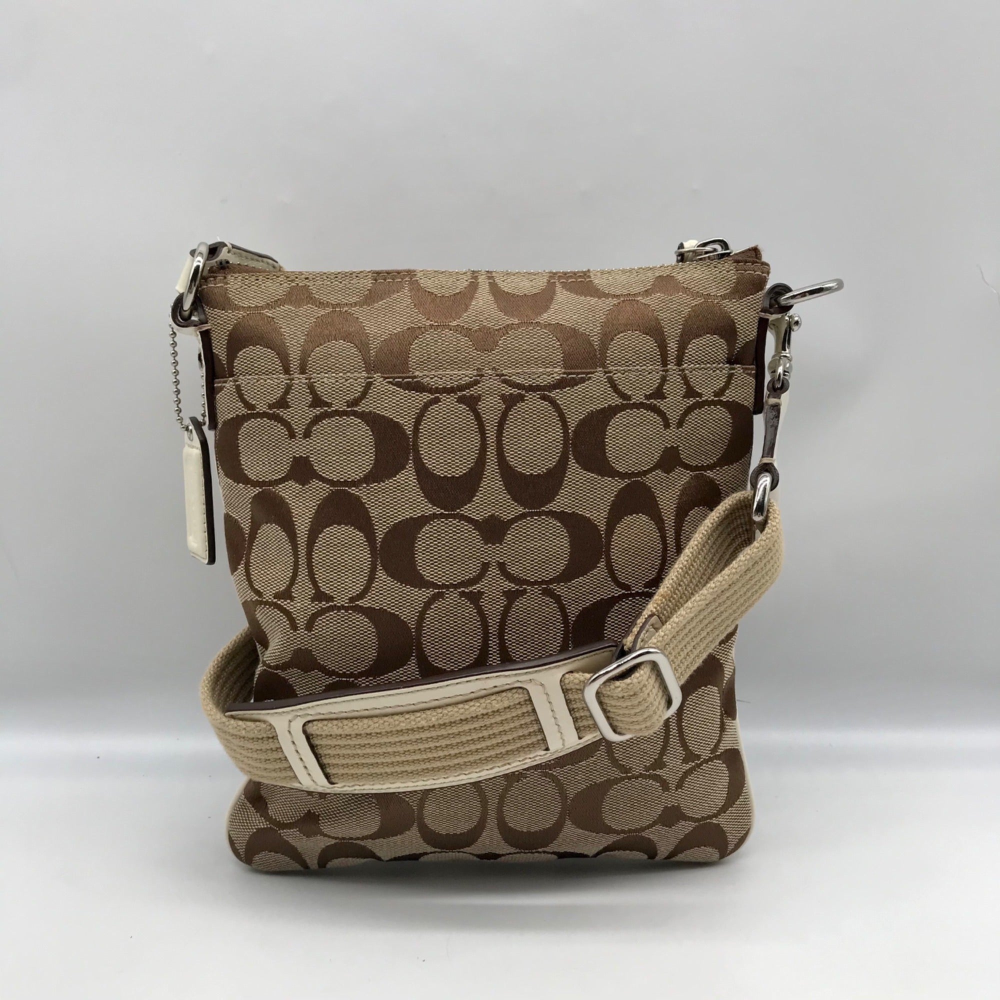 Coach Brown Canvas Fabric Crossbody Bag 40688