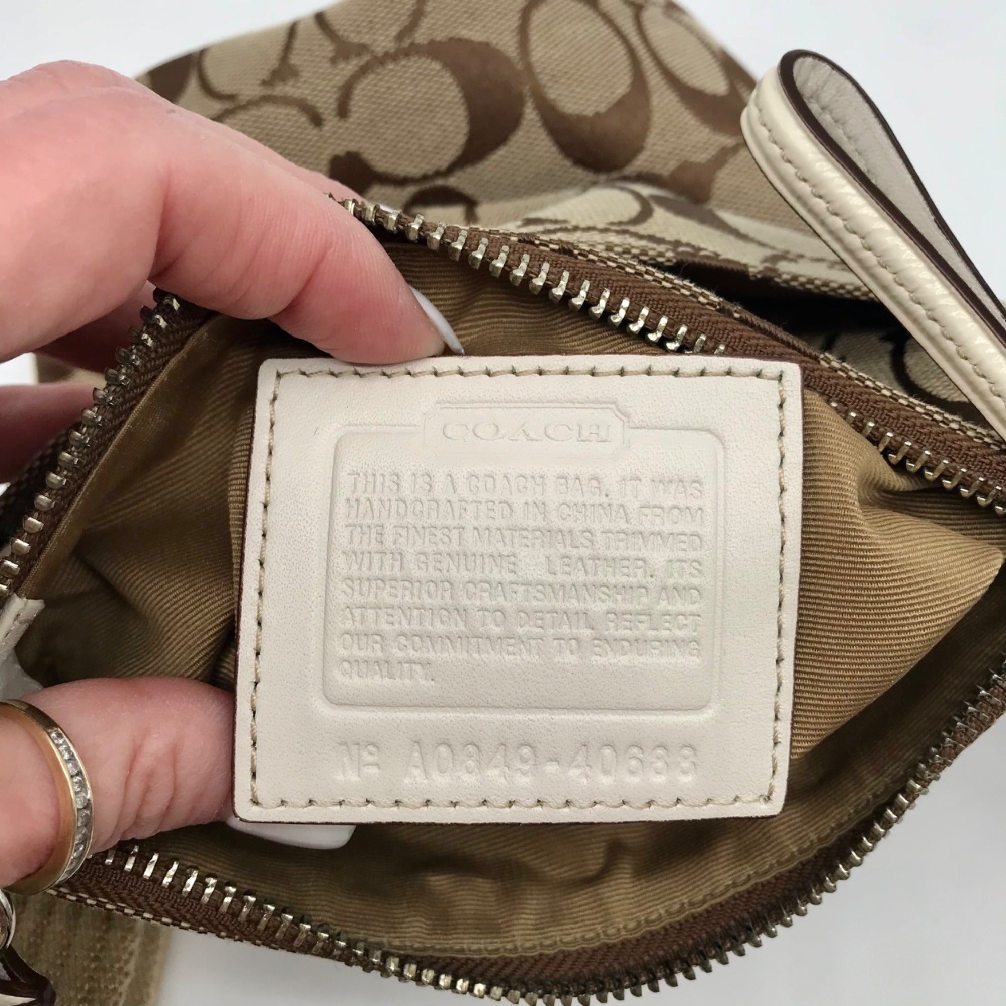 Coach Brown Canvas Fabric Crossbody Bag 40688