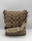 Coach Brown Canvas Fabric Crossbody Bag 40688