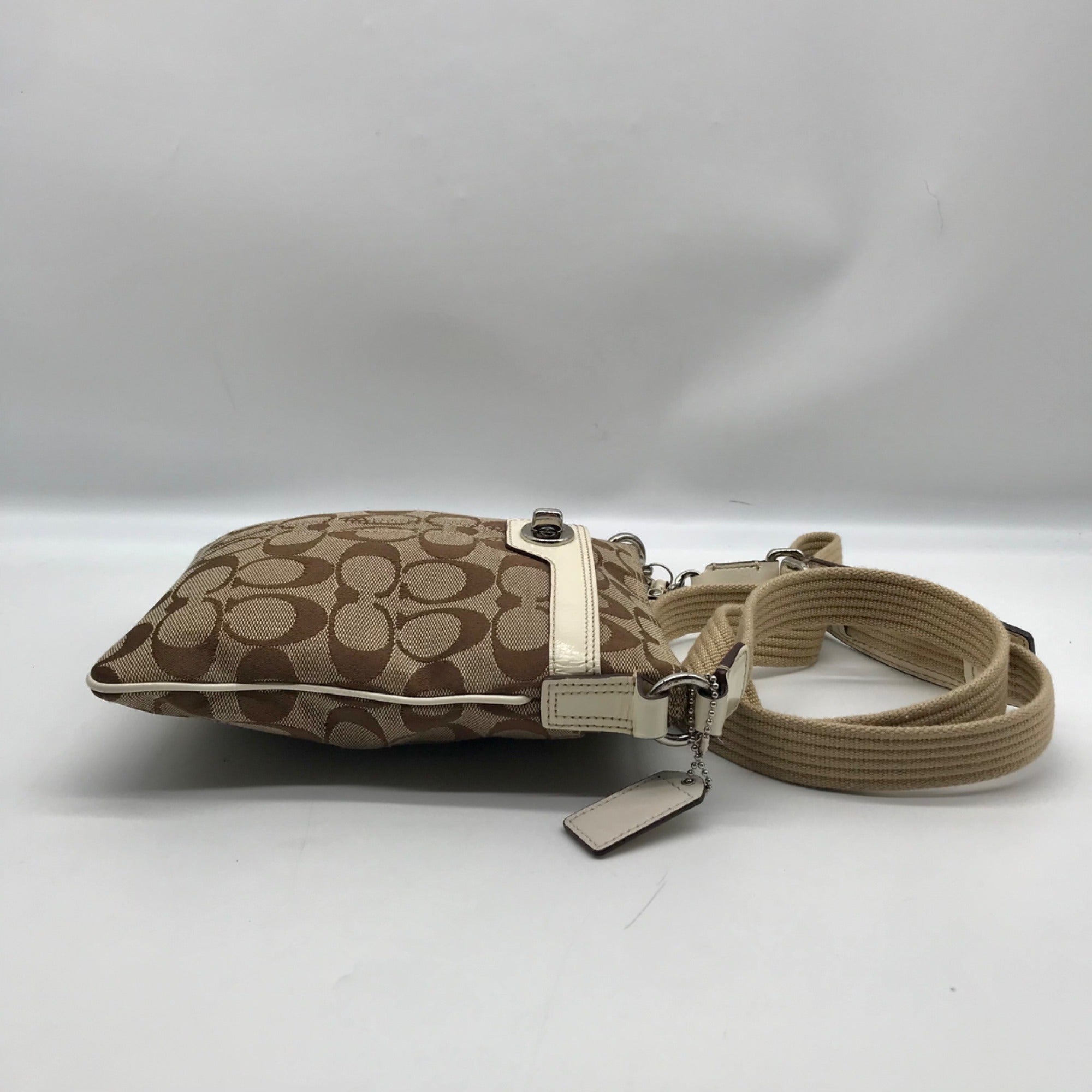 Coach Brown Canvas Fabric Crossbody Bag 40688