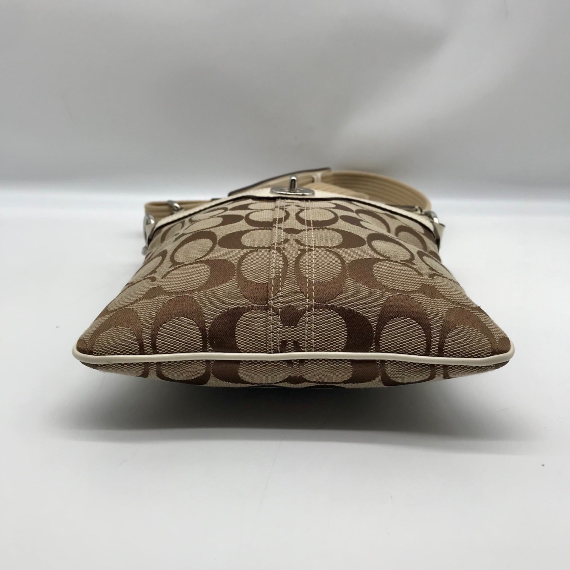 Coach Brown Canvas Fabric Crossbody Bag 40688