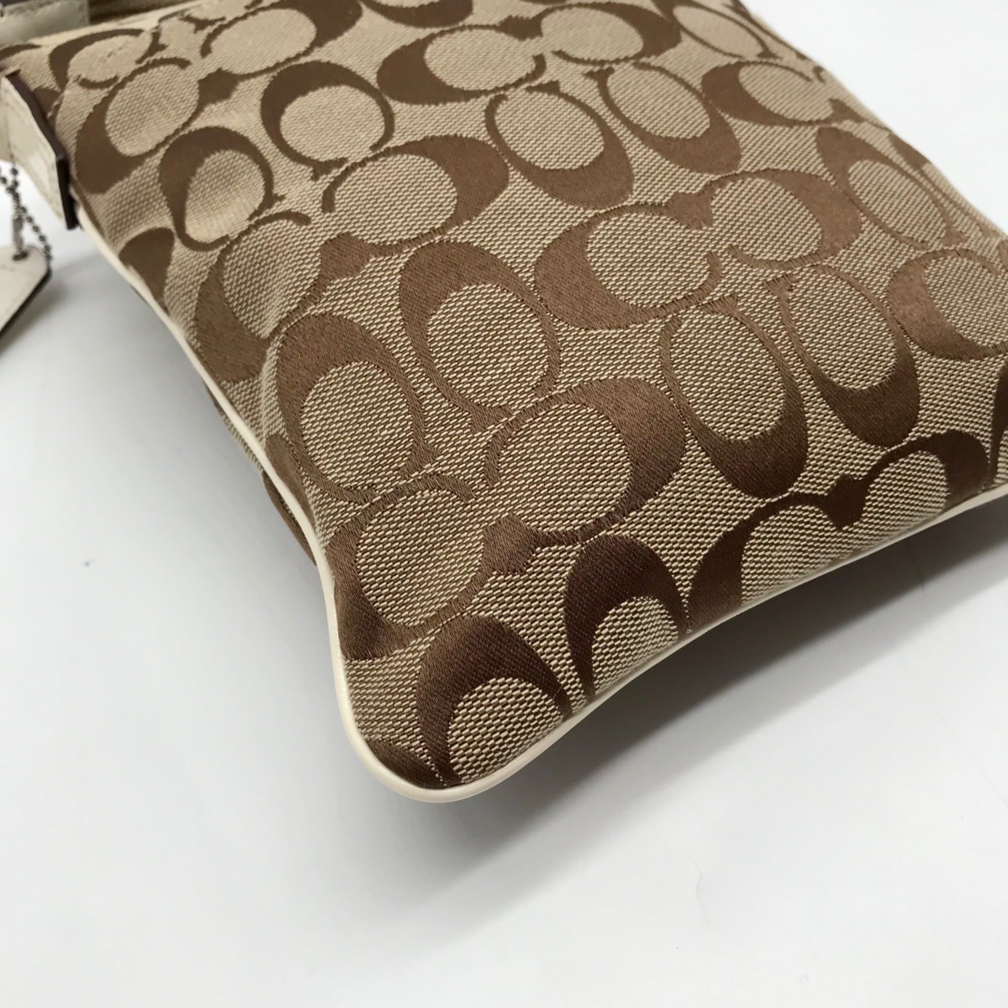 Coach Brown Canvas Fabric Crossbody Bag 40688
