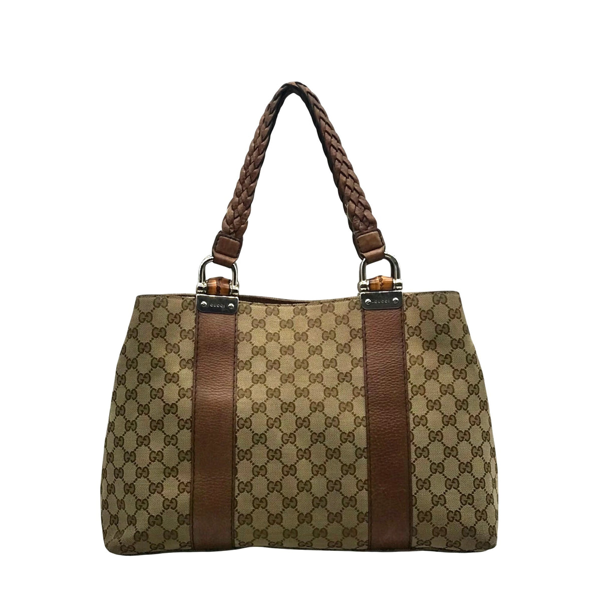 Gucci GG Khaki Signature Canvas Libeccio Tote Bag