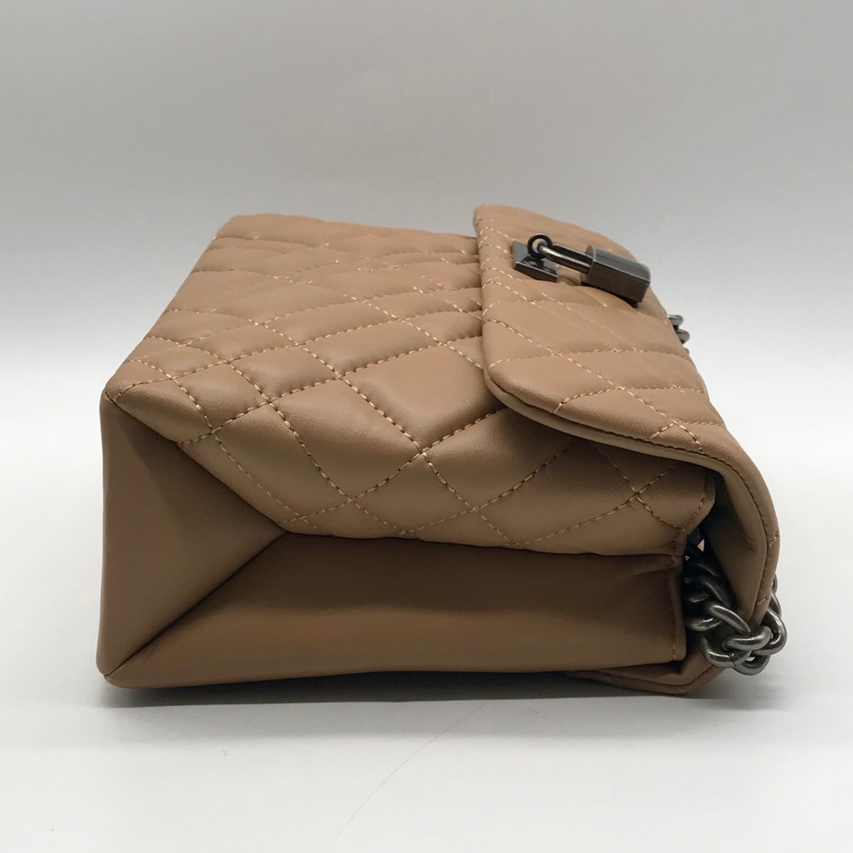 Kurt Geiger Camel Brown London Quilted Leather Shoulder Bag