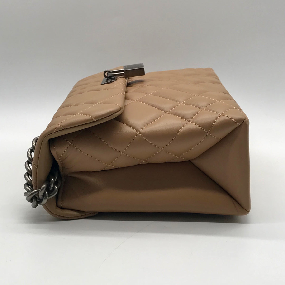 Kurt Geiger Camel Brown London Quilted Leather Shoulder Bag