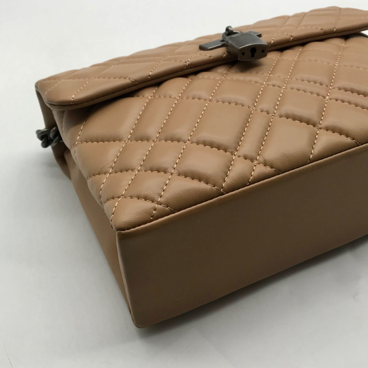 Kurt Geiger Camel Brown London Quilted Leather Shoulder Bag