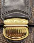 Louise Vuitton Brown Leather Damier Ebène Sistina Wallet