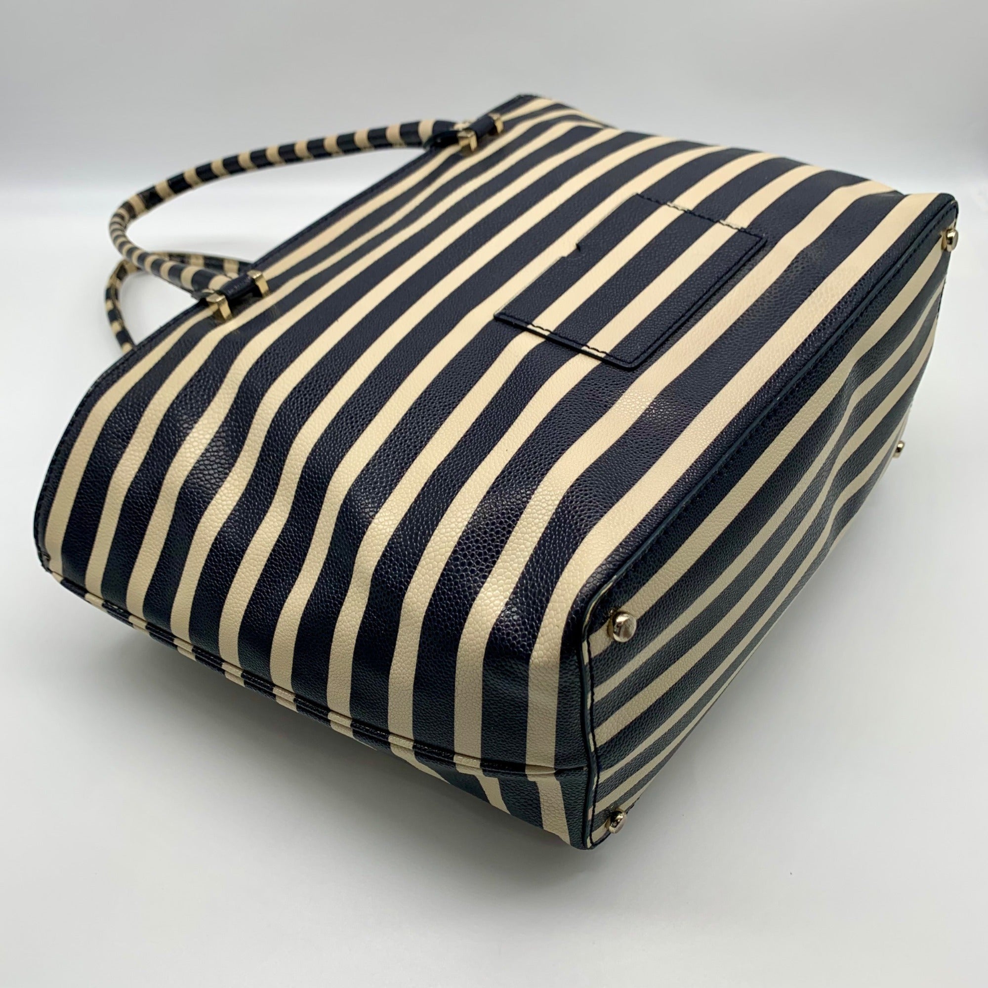 Kate Spade Cedar Street Offshore Blue &amp; Ivory French Striped Harmony Tote