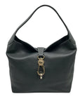 Dooney & Bourke Gray Pebbled Leather Lucca Logo Lock Hobo Bag