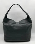 Dooney & Bourke Gray Pebbled Leather Lucca Logo Lock Hobo Bag