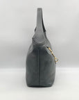 Dooney & Bourke Gray Pebbled Leather Lucca Logo Lock Hobo Bag
