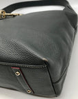 Dooney & Bourke Gray Pebbled Leather Lucca Logo Lock Hobo Bag