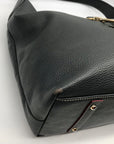 Dooney & Bourke Gray Pebbled Leather Lucca Logo Lock Hobo Bag