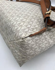 Micahel Kors Vanilla Monogram Canvas Rhea Slim Backpack