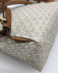 Micahel Kors Vanilla Monogram Canvas Rhea Slim Backpack