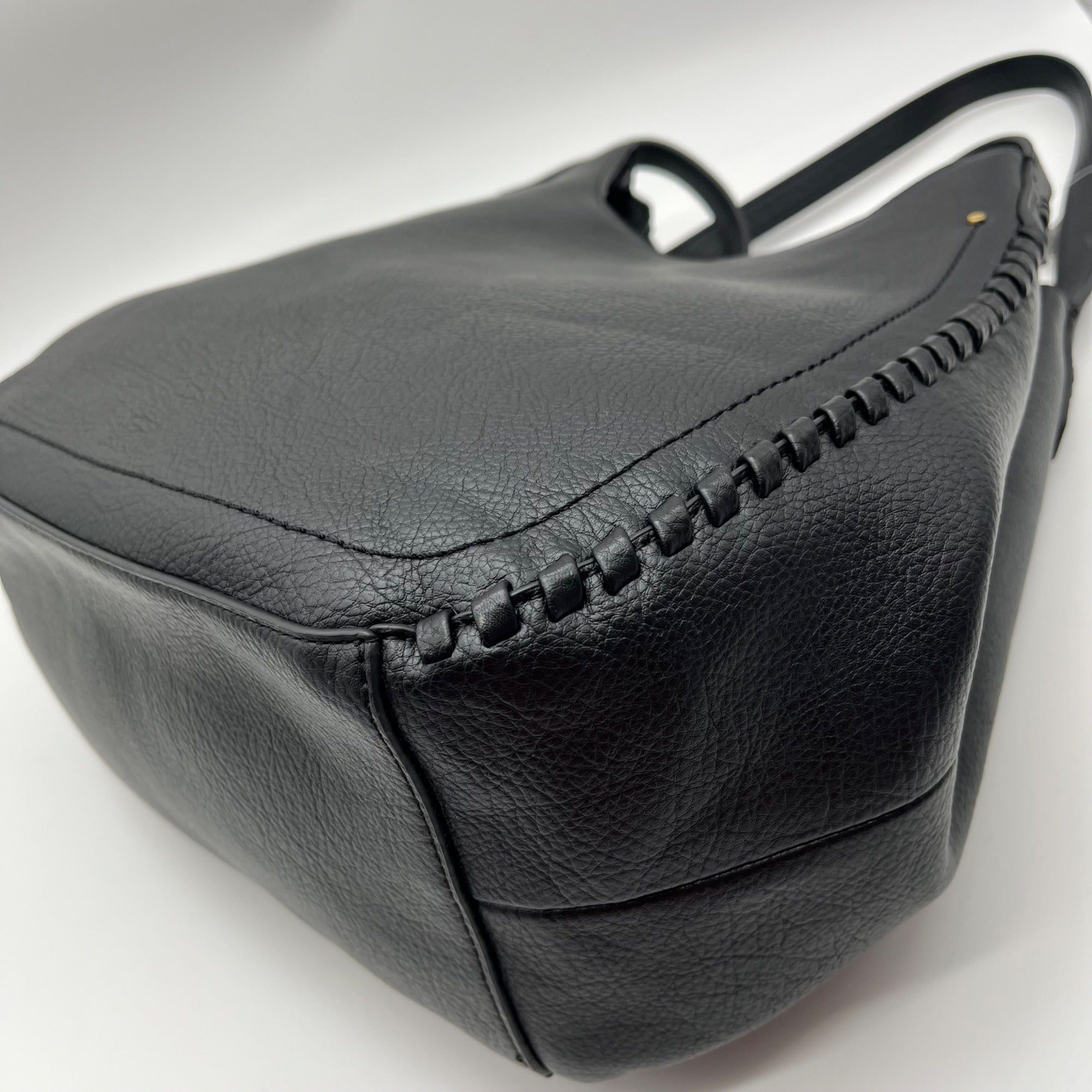 Style &amp; Co Black Soft Whipstitch 4-Poster Tote Bag