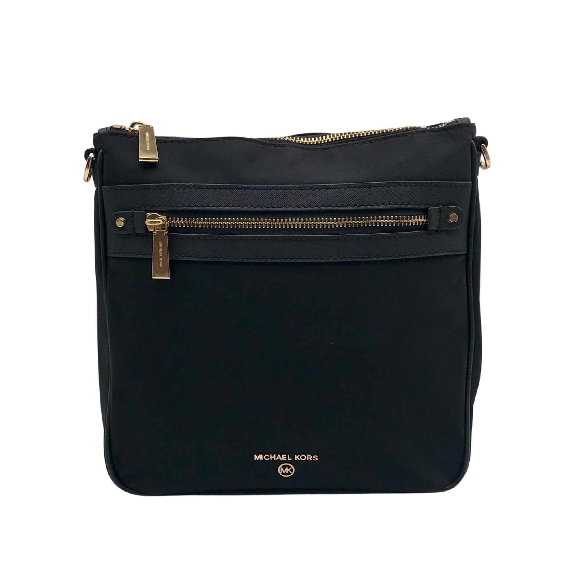 Michael Kors Black Nylon Jet Set Large Gabardine Messenger Bag