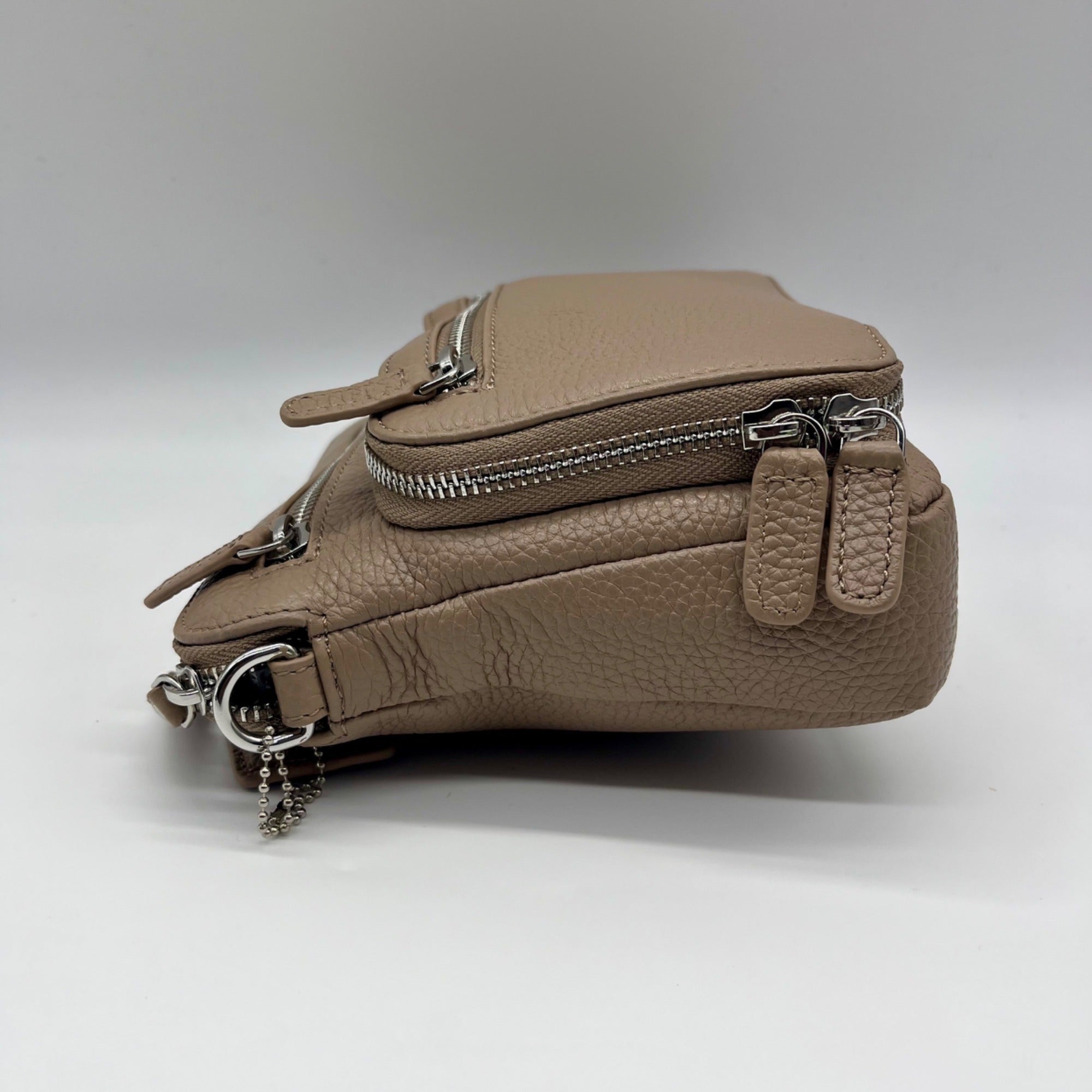 Mancini Brown Leather Crossbody Bag