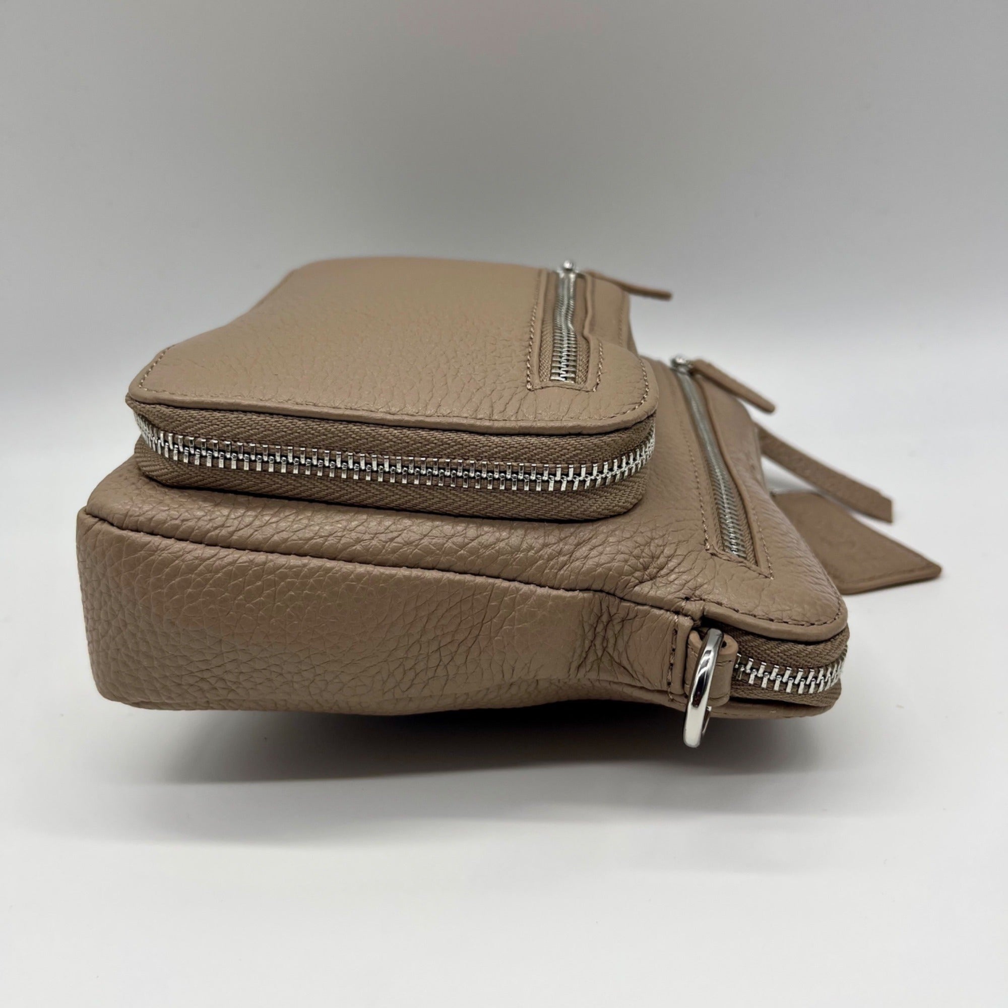 Mancini Brown Leather Crossbody Bag