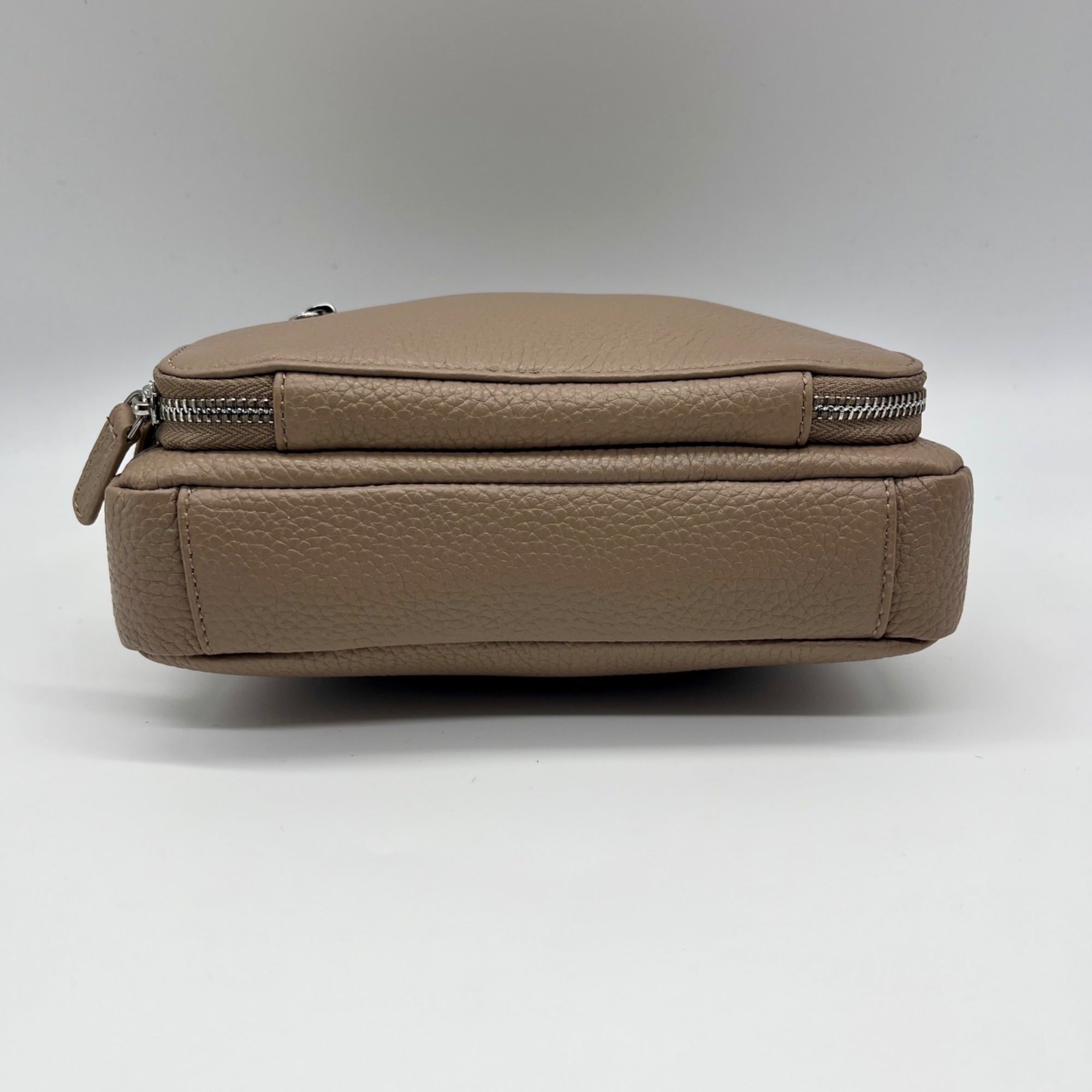 Mancini Brown Leather Crossbody Bag