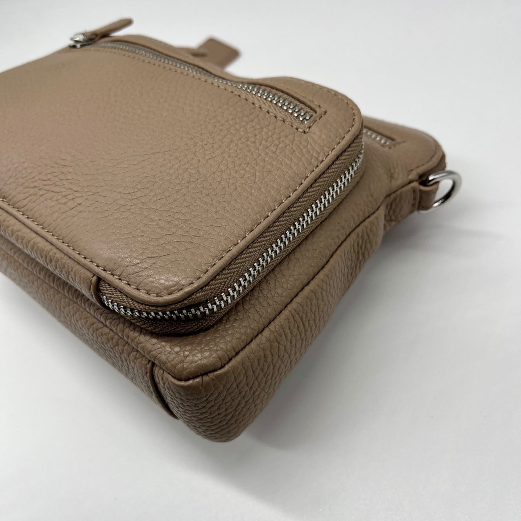 Mancini Brown Leather Crossbody Bag