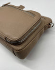 Mancini Brown Leather Crossbody Bag