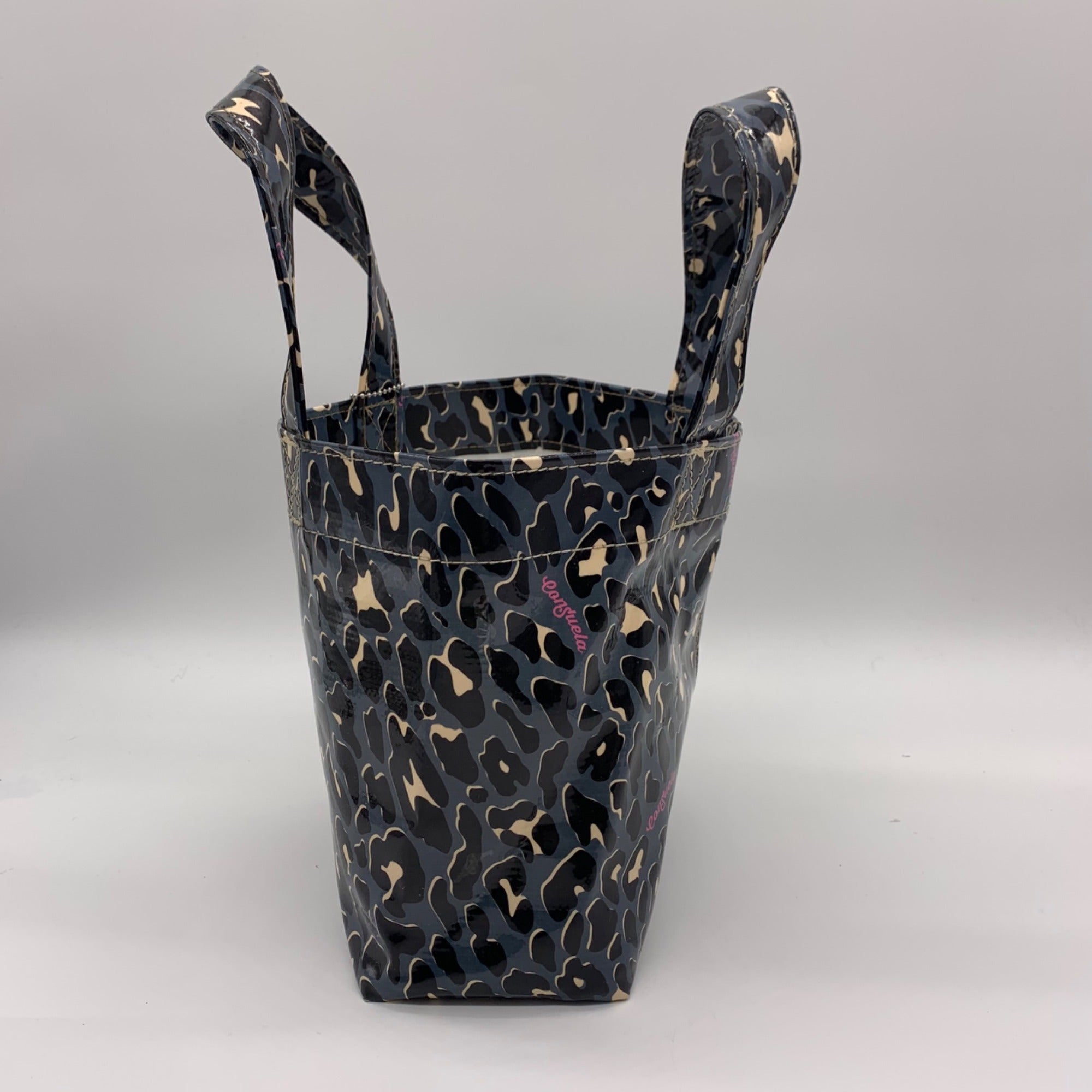 Consuela Blue Leopard Print Tote Bag
