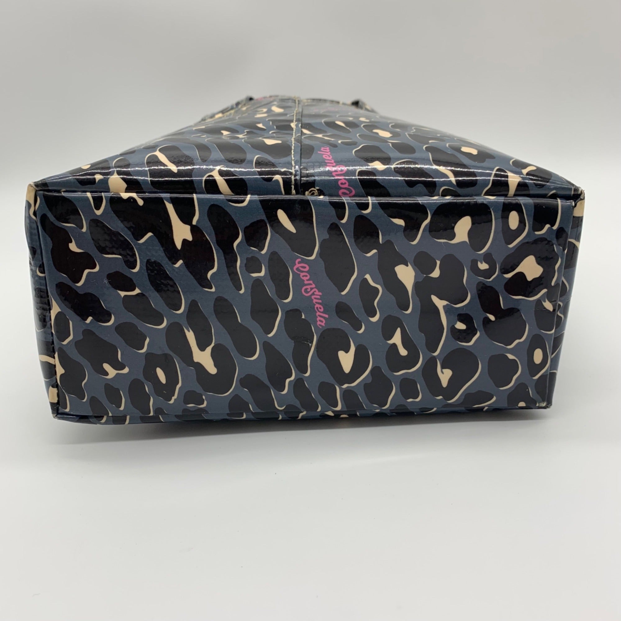Consuela Blue Leopard Print Tote Bag