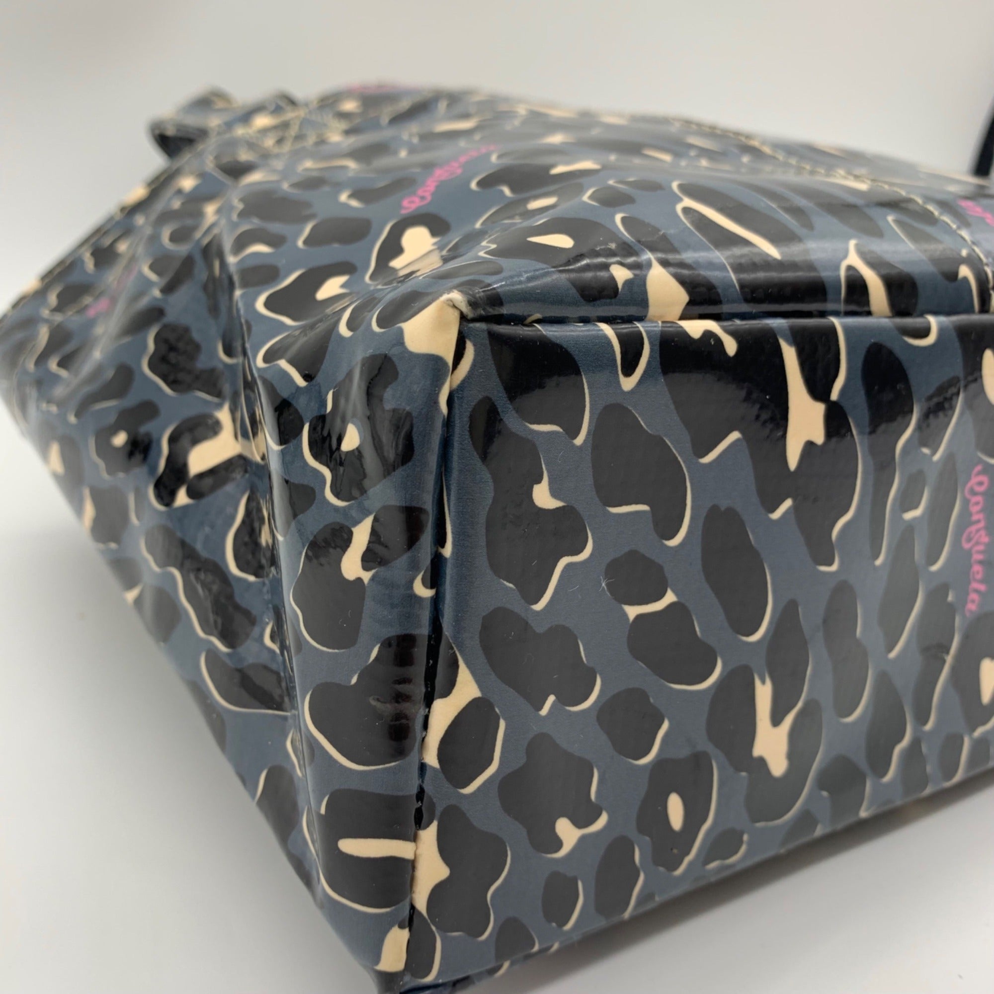 Consuela Blue Leopard Print Tote Bag