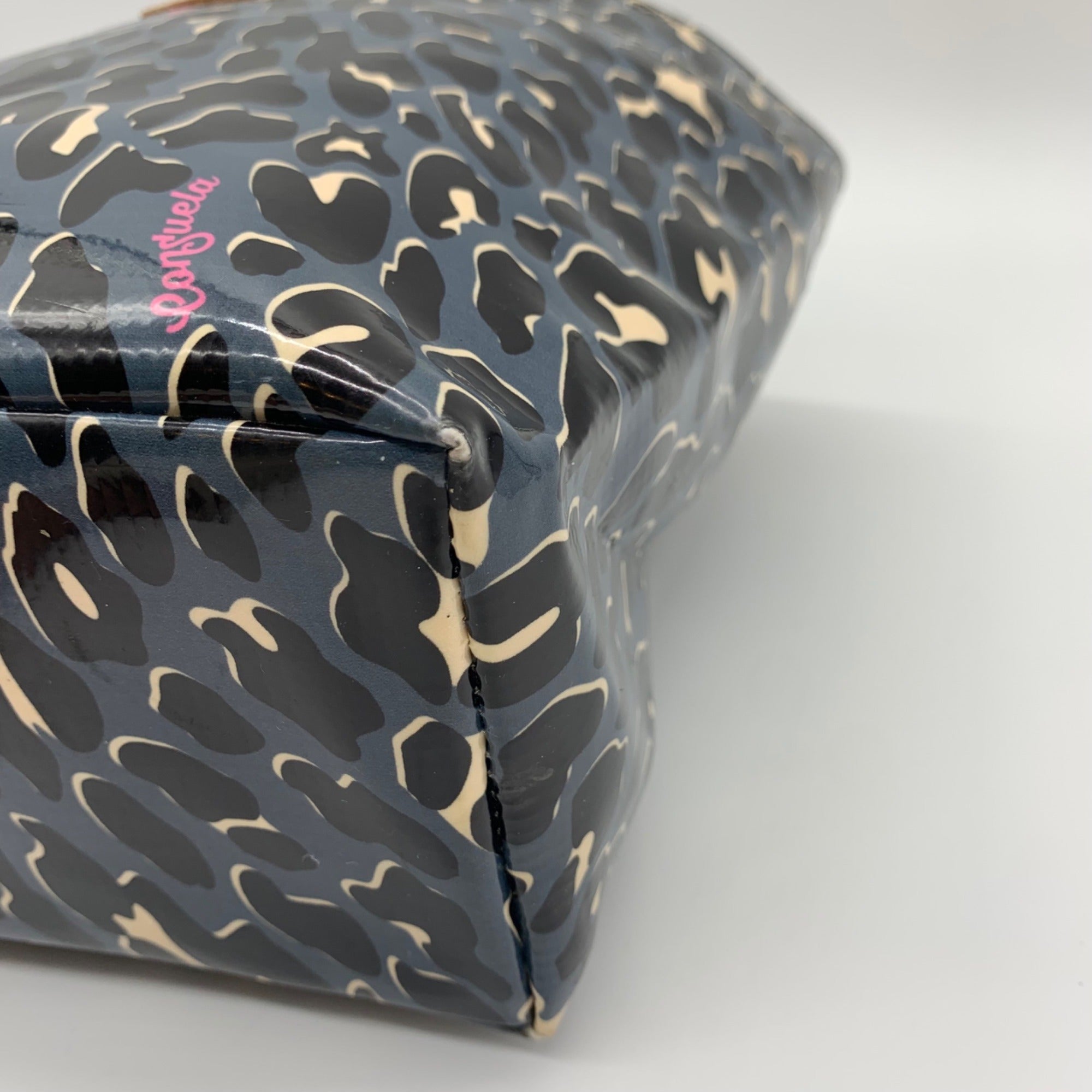 Consuela Blue Leopard Print Tote Bag