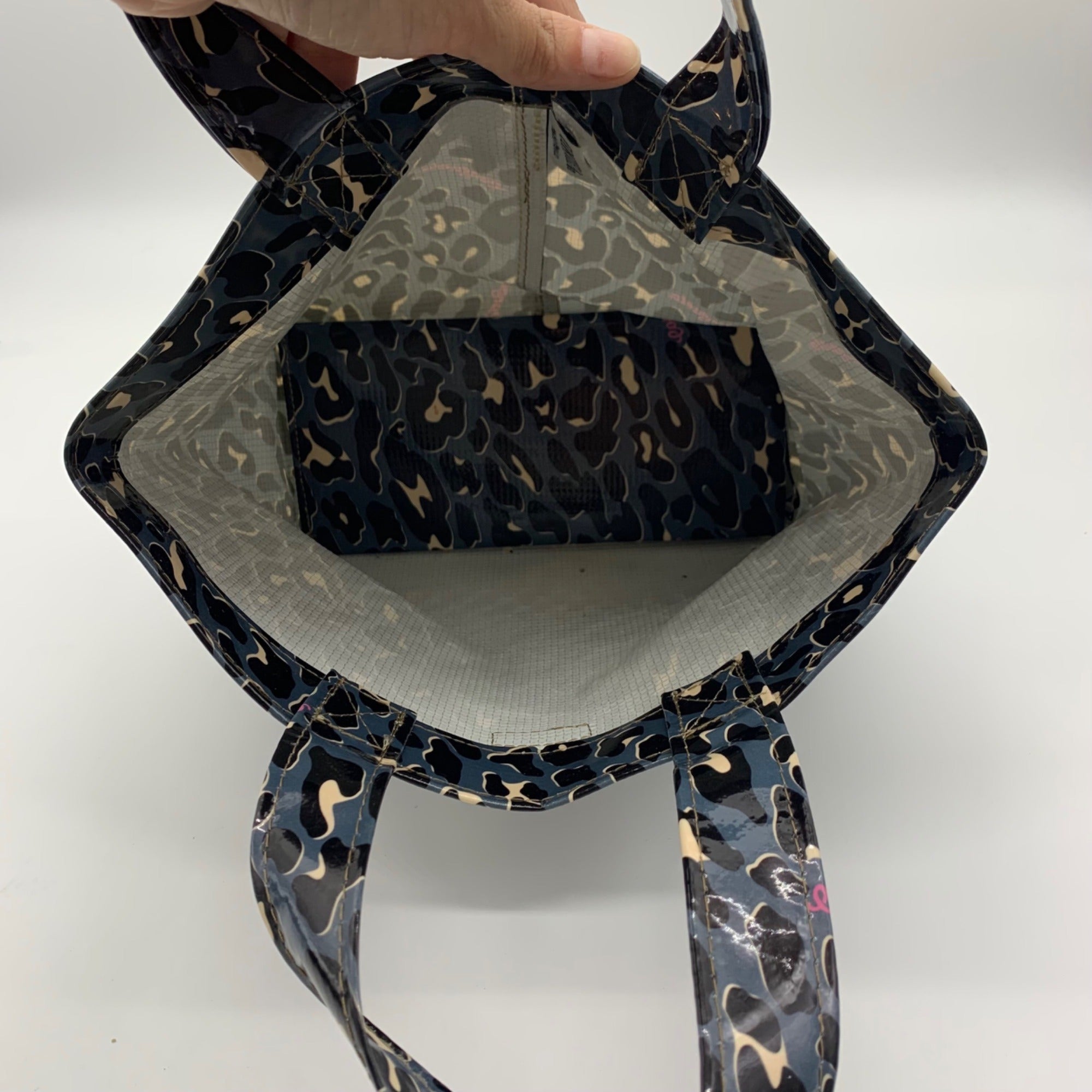Consuela Blue Leopard Print Tote Bag