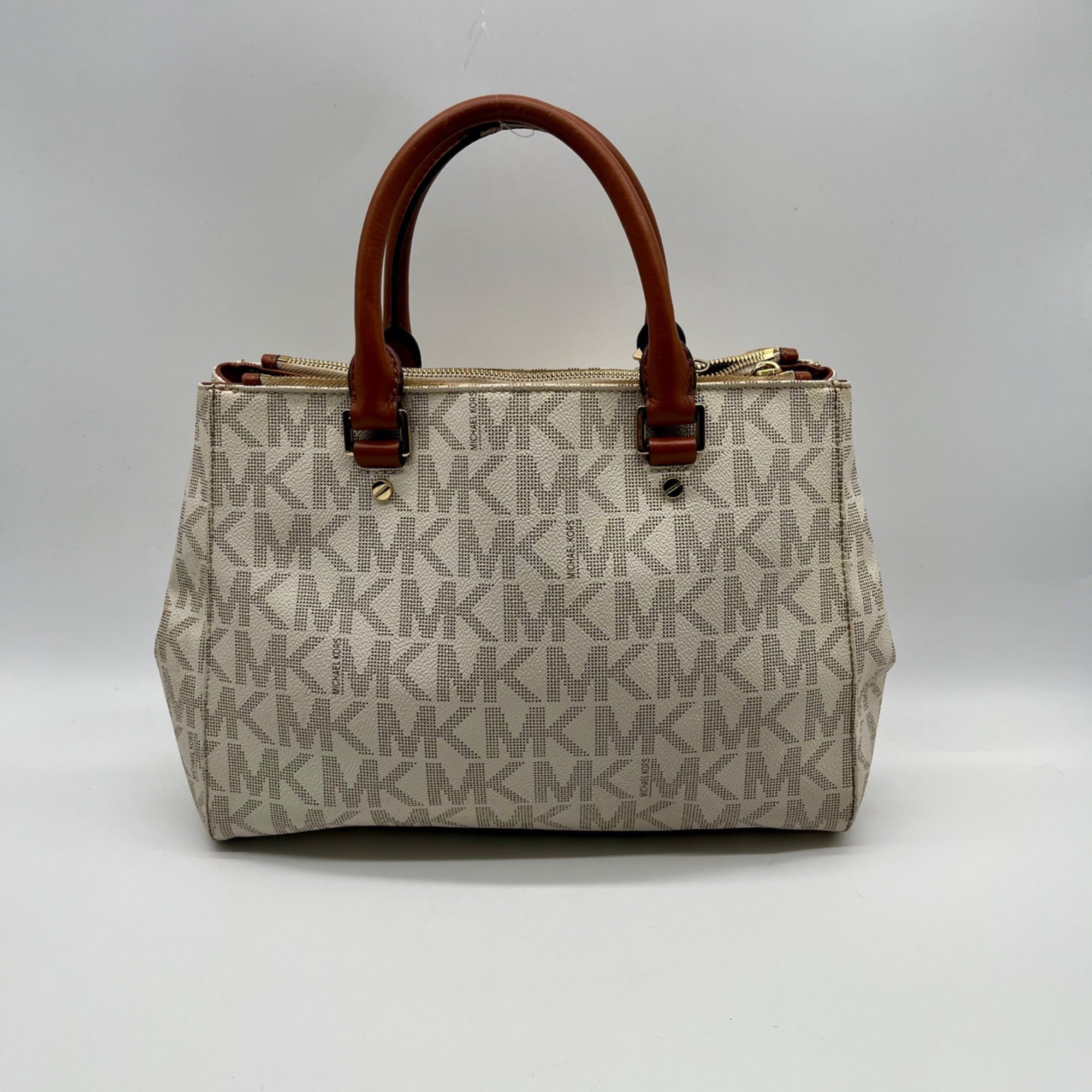 Michael Kors Cream Canvas Satchel