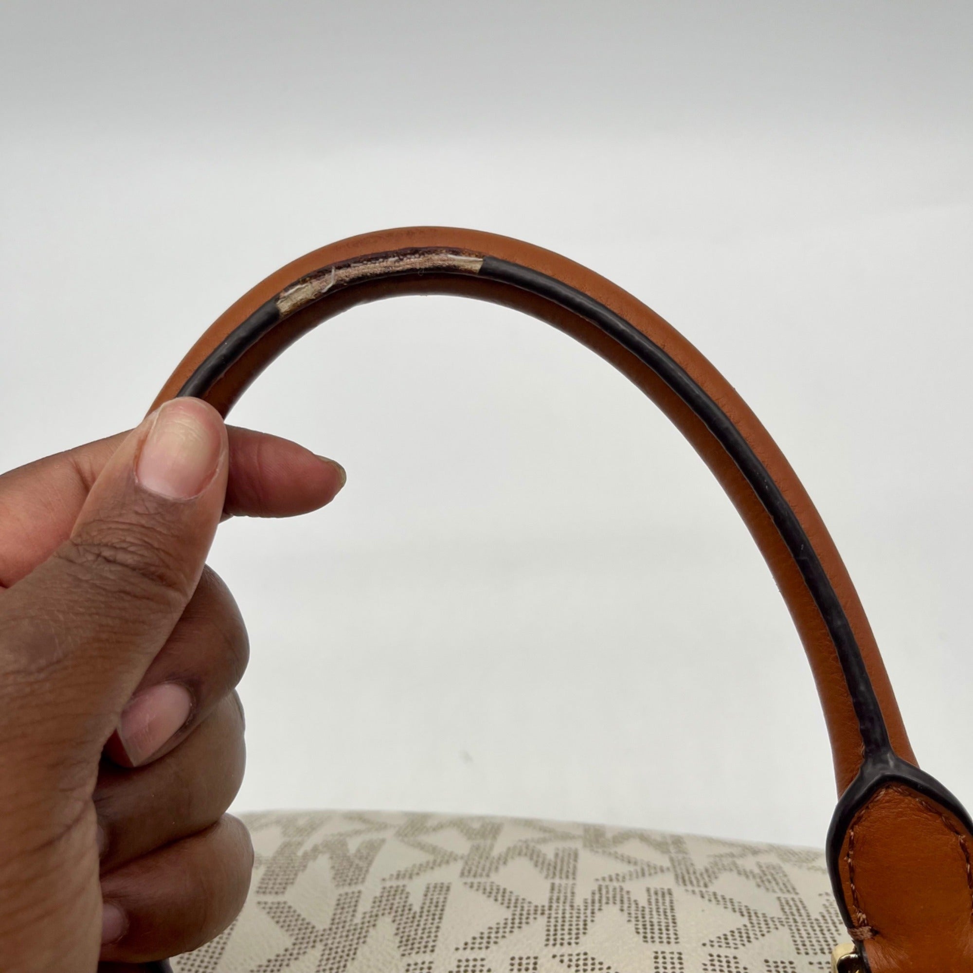 Michael Kors Cream Canvas Satchel