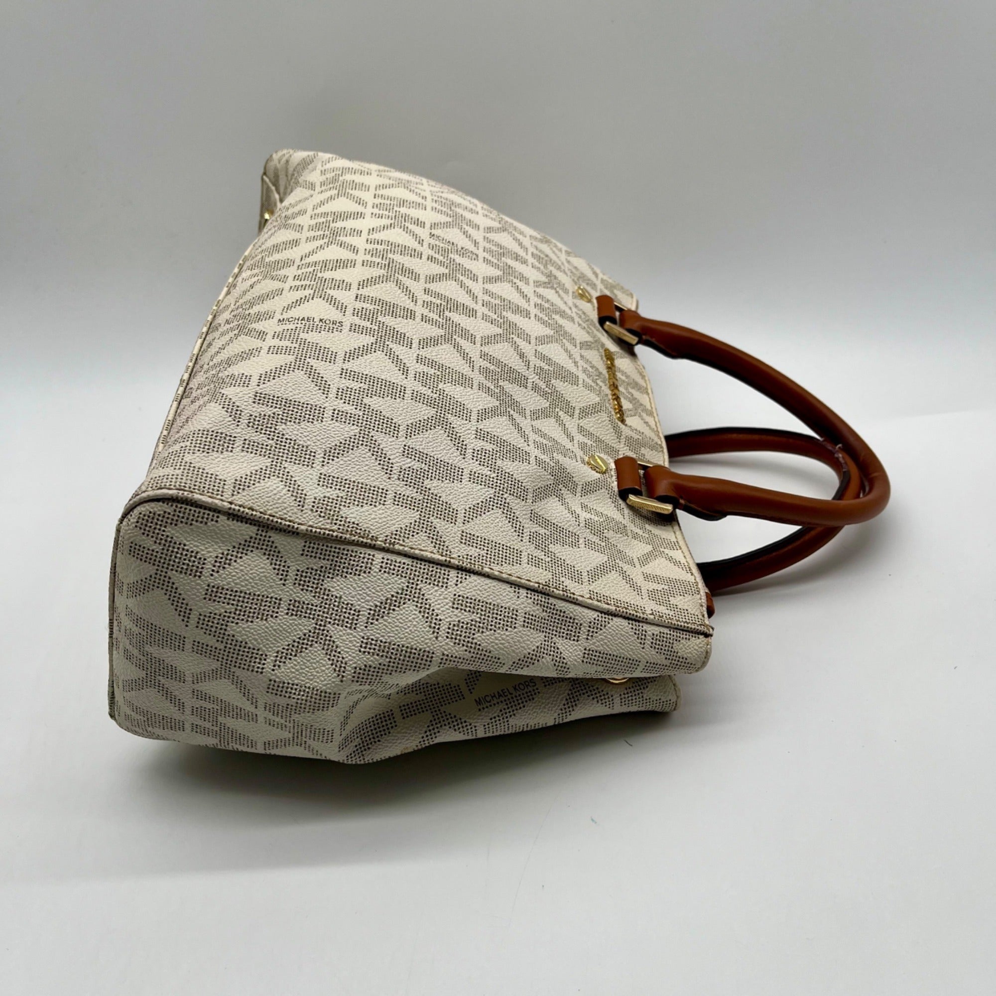 Michael Kors Cream Canvas Satchel